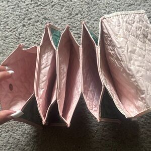 Pink Quilted Multi-Compartment Travel Organizer Bag